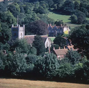 Hambleden, Bucks - View looking down on the village