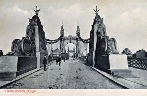 Hammersmith Bridge over the River Thames, West London
