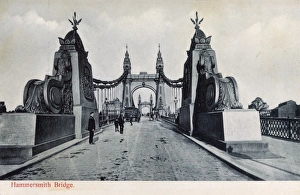 Hammersmith Bridge over the River Thames, West London Hammersmith Bridge over the River Thames, West London