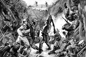 Hand-to-hand fighting in a trench during the struggle for Pr Hand-to-hand fighting in a trench during the struggle for Pr