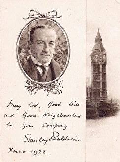 Handwriting of Stanley Baldwin on a Christmas card Handwriting of Stanley Baldwin on a Christmas card