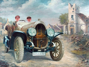 A Hansa Renntorpedo car travelling through Poelcappelle A Hansa Renntorpedo car travelling through Poelcappelle