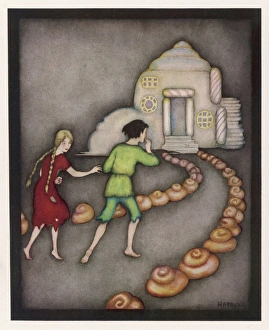 <b class=qtipBold><figcaption>Hansel & Gretel/Harbour</figcaption></b><br>Hansel and Gretel follow the path up to the witches house (Grimm)<br><em>© Mary Evans Picture Library</em> Hansel & Gretel/Harbour