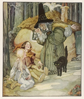<b class=qtipBold><figcaption>Hansel/Grethel/Briar Ros</figcaption></b><br>The witch and her cat find Hansel and Grethel (Grimm)<br><em>© Mary Evans Picture Library</em> Hansel/Grethel/Briar Ros