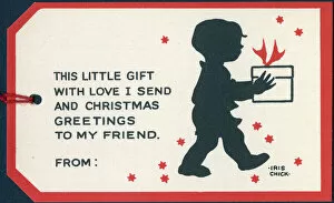 Parcel Gallery: Happy Family gift card - Little boy and parcel