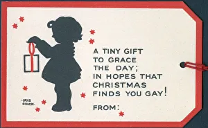Packet Gallery: Happy Family gift card - Little girl and parcel