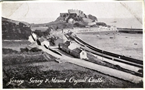 The Harbour & Mont Orgueil Castle, Gorey, Channel Islands The Harbour & Mont Orgueil Castle, Gorey, Channel Islands