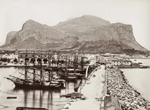 Harbour at Palermo with Monte Pellegrino, Italy Harbour at Palermo with Monte Pellegrino, Italy