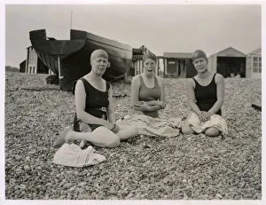 Hastings, East Sussex - 3 brave lady swimmers on a cold day Hastings, East Sussex - 3 brave lady swimmers on a cold day
