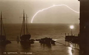 Hastings Gallery: Hastings, Sussex - Lightning over the sea from the beach