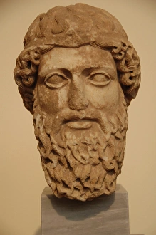 Head of a bearded god in Pentelic marble probably depicting Head of a bearded god in Pentelic marble probably depicting