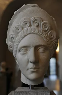 Diadem Gallery: Head of a woman with diadem. About 110 AD