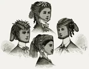 Ringlet Gallery: Headdresses with mesh veils 1869