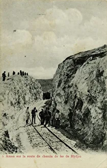 Hejaz Railway, people on line at Amman, Jordan Hejaz Railway, people on line at Amman, Jordan