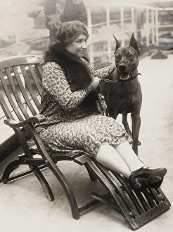 Deck Gallery: Helen Keller with her Great Dane