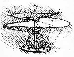 Leonardo da Vinci Gallery: Helicopter design by Leonardo Da Vinci