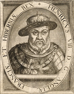 <b class=qtipBold><figcaption>Henry Viii/Anon Eng</figcaption></b><br>KING HENRY VIII Oval, head and shoulders portrait wearing armour<br><em>© Mary Evans Picture Library</em> Henry Viii/Anon Eng