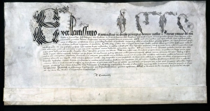 <b class=qtipBold><figcaption>Henry VIII and Jane Seymour</figcaption></b><br>Dispensation for the marriage of Henry VIII to Jane Seymour, 19 May 1536 Date: 19th May 1536<br><em>© Mary Evans / National Archives</em> Henry VIII and Jane Seymour