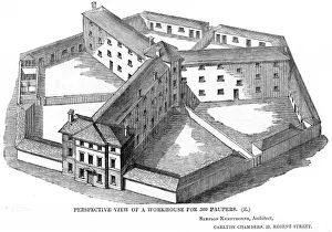 Sampson Kempthorne Architecture Prints: Hexagonal workhouse, perspective view