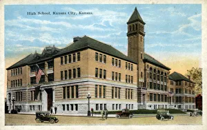 High School, Kansas City, Kansas, USA. Date: circa 1910 High School, Kansas City, Kansas, USA. Date: circa 1910