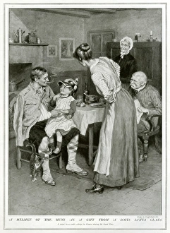 Highland soldier in French home, WW1 by Frank Dadd Highland soldier in French home, WW1 by Frank Dadd