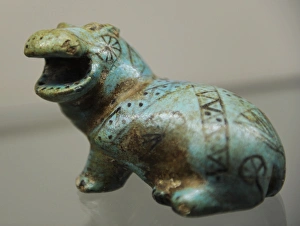Hippopotamus. Egyptian faience. Egypt Hippopotamus. Egyptian faience. Egypt