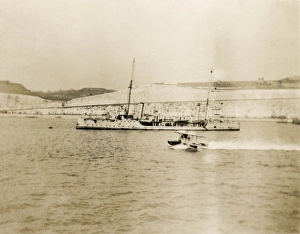 Colliding Gallery: HM torpedo gunboat, Hazard and seaplane