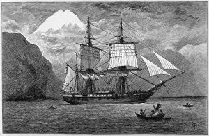 <b class=qtipBold><figcaption>Hms Beagle/Darwin's Ship</figcaption></b><br>HMS 'Beagle', the ship in which Charles Darwin sailed, in the Straits of Magellan<br><em>© Mary Evans Picture Library 2015 - https://copyrighthub.org/s0/hub1/creation/maryevans/MaryEvansPictureID/10013744</em> Hms Beagle/Darwin's Ship