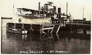 HMS Crocus, British sloop, at Basra, Iraq HMS Crocus, British sloop, at Basra, Iraq