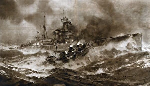 1945 Gallery: H.M.S. Glowworm ramming the Admiral Hipper
