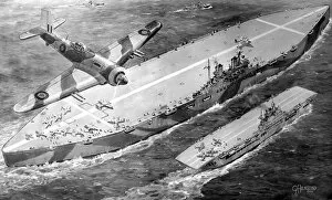 Weapon Gallery: HMS Habbakuk with HMS Indefatigable, 1946