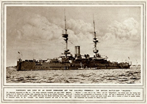 HMS Majestic battle-ship torpedoed and sunk 1915 HMS Majestic battle-ship torpedoed and sunk 1915