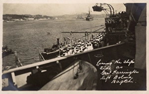HMS Marlborough - Lining Ships side as the General departs HMS Marlborough - Lining Ships side as the General departs