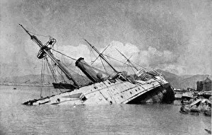 Images Dated 7th July 2004: HMS Phoenix after the Hong-Kong Typhoon, September 1906