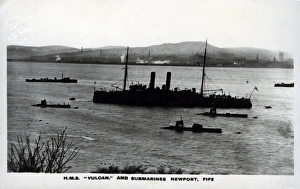 Newport on Tay Gallery: HMS Vulcan and C-class submarines, Newport, Fife