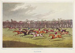 <b class=qtipBold><figcaption>Horse Racing 1820</figcaption></b><br>A horse race in progress, watched by a large crowd.<br><em>© Mary Evans Picture Library</em> Horse Racing 1820