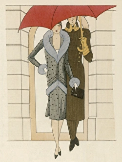 <b class=qtipBold><figcaption>Hotel Porter</figcaption></b><br>A hotel porter escorts a woman (elegantly clad in a woollen afternoon ensemble by Jean Patou) to her taxi, an onerous task for which he will expect to be handsomely rewarded.<br><em>© Mary Evans Picture Library</em> Hotel Porter