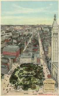 <b class=qtipBold><figcaption>Hotel Victoria, New York</figcaption></b><br>Hotel Victoria on Broadway and 5th Avenue at Madison Square, New York City, America<br><em>© Mary Evans/Pharcide</em> Hotel Victoria, New York