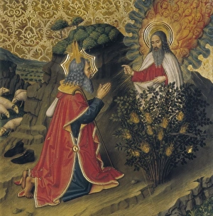 HUGUET, Jaume (1415-1492). Moses and the Burning HUGUET, Jaume (1415-1492). Moses and the Burning