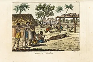 Human sacrifice in a sacred marae, Tahiti Human sacrifice in a sacred marae, Tahiti