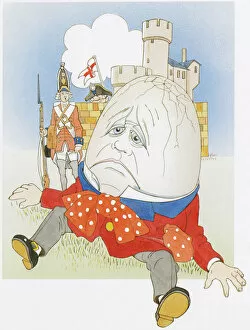 Nursery Gallery: Humpty Dumpty looking unhappy after his fall