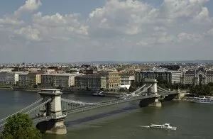 Rivers Gallery: HUNGARY. BUDAPEST. View of Chain Bridge over Danube river