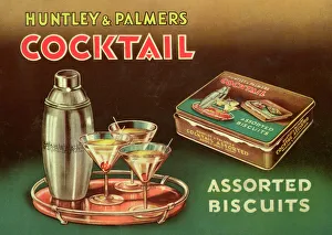 Huntley and Palmers Cocktail biscuit tin lid Huntley and Palmers Cocktail biscuit tin lid