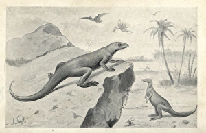 Hypsilophodon foxii dinosaurs and flying pterodactyls Hypsilophodon foxii dinosaurs and flying pterodactyls