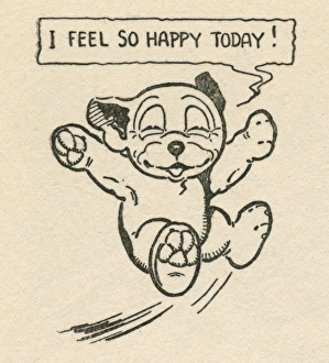 <b class=qtipBold><figcaption>I Feel So Happy Today</figcaption></b><br>Bonzo, the cute canine created by George Studdy in The Sketch magazine in 1920s jumps for joy, full of happiness and optimism.<br><em>© Estate of George Studdy/Gresham Marketing GMBH/Mary Evans</em> I Feel So Happy Today