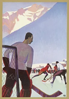 <b class=qtipBold><figcaption>Ice Hockey/Agenda Plm</figcaption></b><br>An ice-hockey match in Chamonix, France<br><em>© Mary Evans Picture Library</em> Ice Hockey/Agenda Plm