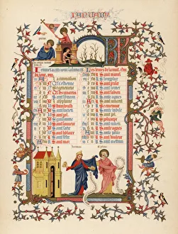 Illuminated calendar for January 1846 Illuminated calendar for January 1846