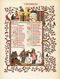Illuminated calendar for November 1846 Illuminated calendar for November 1846