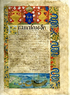 <b class=qtipBold><figcaption>Illuminated initial</figcaption></b><br>Illuminated initial of Henry VIII, 5 May 1526 Date: 5th May 1526<br><em>© Mary Evans / National Archives</em> Illuminated initial
