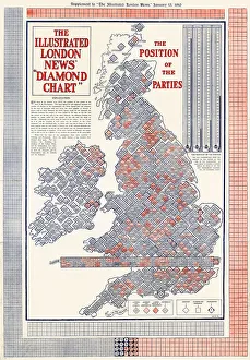 The Illustrated London News - Diamond Chart Election Map The Illustrated London News - Diamond Chart Election Map